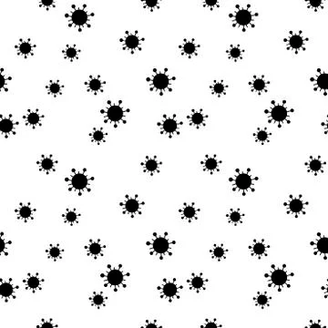 Seamless pattern of molecules, cells of virus, bacteria. Pandemic, epidemic c Illustrazione stock