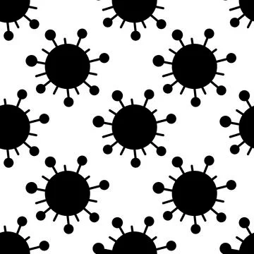 Seamless pattern of molecules, cells of virus, bacteria. Pandemic, epidemic c Stock Illustration