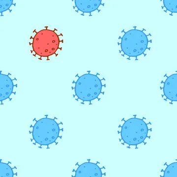Seamless pattern of molecules, cells of virus, bacteria. Pandemic, epidemic c Illustrazione stock