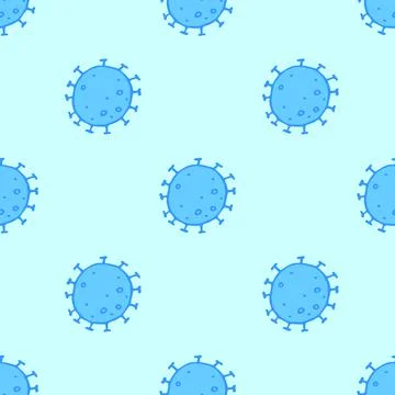 Seamless pattern of molecules, cells of virus, bacteria. Pandemic, epidemic c Stock Illustration