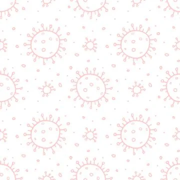 Seamless pattern of molecules, cells of virus, bacteria. Pandemic, epidemic c 스톡 일러스트