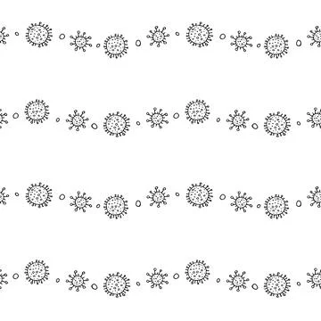Seamless pattern of molecules, cells of virus, bacteria. Pandemic, epidemic c Illustrazione stock