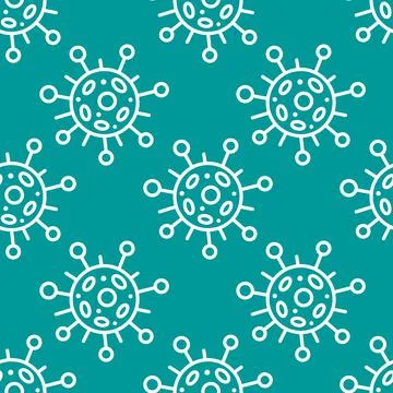 Seamless pattern of molecules, cells of virus, bacteria. Pandemic, epidemic c 스톡 일러스트