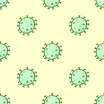 Seamless pattern of molecules, cells of virus, bacteria. Pandemic, epidemic c Illustrazione stock