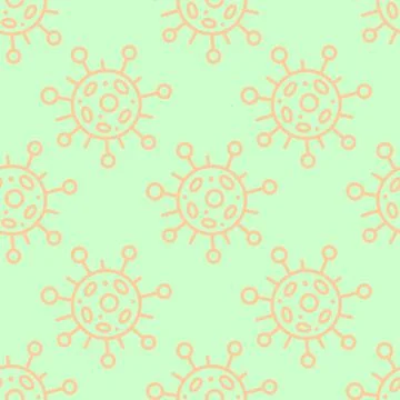 Seamless pattern of molecules, cells of virus, bacteria. Pandemic, epidemic c 스톡 일러스트