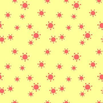 Seamless pattern of molecules, cells of virus, bacteria. Pandemic, epidemic c Illustrazione stock