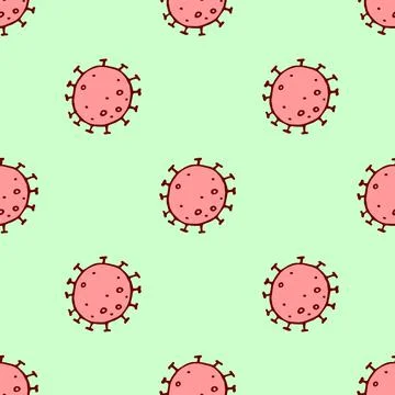 Seamless pattern of molecules, cells of virus, bacteria. Pandemic, epidemic c Illustrazione stock