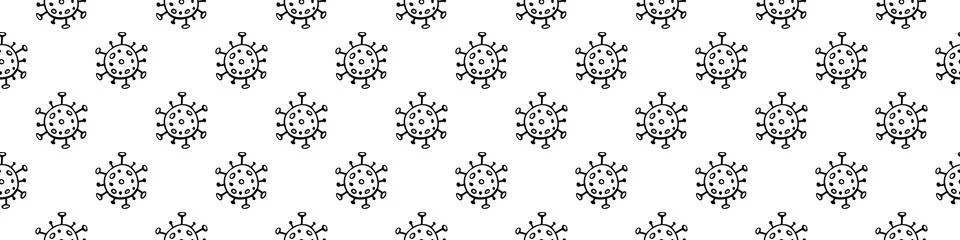 Seamless pattern of molecules, cells of virus, bacteria. Pandemic, epidemic c 스톡 일러스트