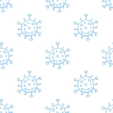 Seamless pattern of molecules, cells of virus, bacteria. Pandemic, epidemic c Illustrazione stock