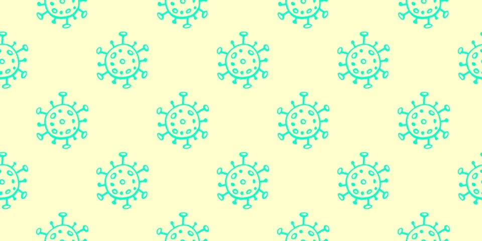 Seamless pattern of molecules, cells of virus, bacteria. Pandemic, epidemic c Stock Illustration