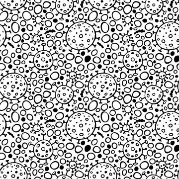 Seamless pattern of molecules, cells of virus, bacteria. Pandemic, epidemic c 스톡 일러스트