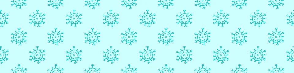 Seamless pattern of molecules, cells of virus, bacteria. Pandemic, epidemic c Illustrazione stock