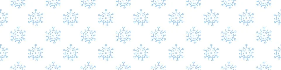 Seamless pattern of molecules, cells of virus, bacteria. Pandemic, epidemic c Stock Illustration