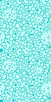 Seamless pattern of molecules, cells of virus, bacteria. Pandemic, epidemic c Illustrazione stock