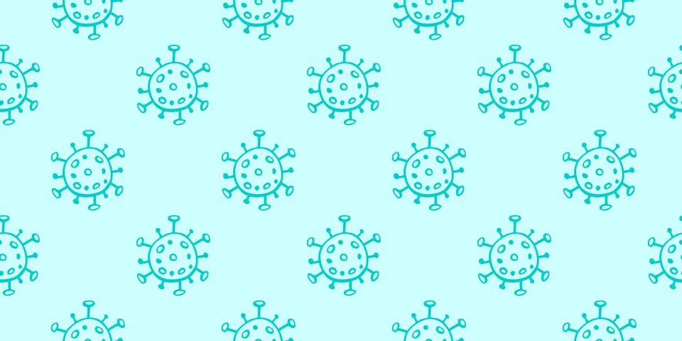 Seamless pattern of molecules, cells of virus, bacteria. Pandemic, epidemic c Illustrazione stock
