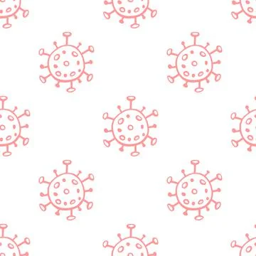 Seamless pattern of molecules, cells of virus, bacteria. Pandemic, epidemic c 스톡 일러스트