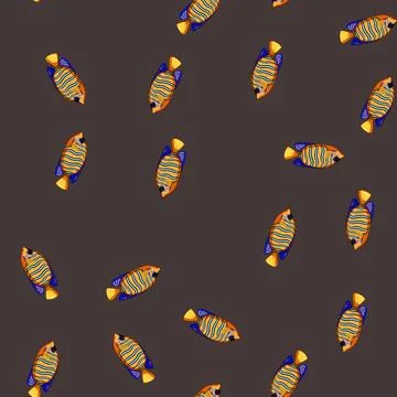 Seamless pattern molly decorative fish cartoon vector Stock Illustration