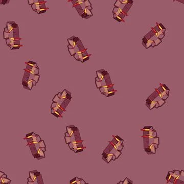 Seamless pattern Molten lava flowing over isolated rock platform Ilustração Stock