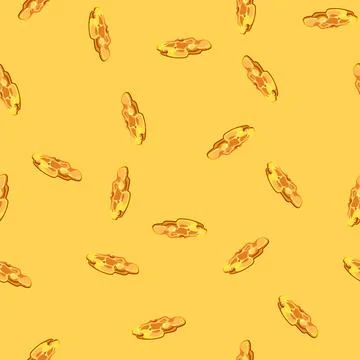 Seamless pattern molten lava puddle cartoon vector Stock Illustration