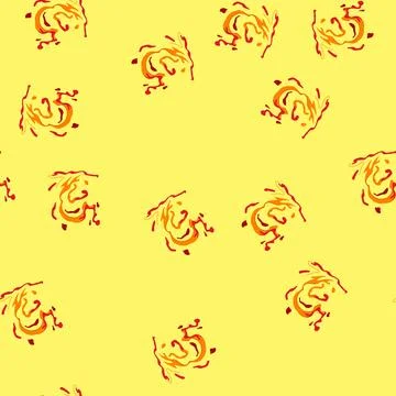 Seamless pattern molten liquid lava cartoon vector Stock Illustration
