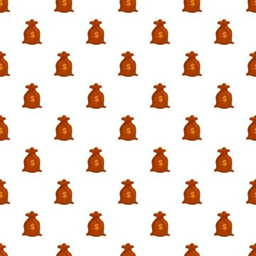 Seamless pattern of money bags with dollar signs Stock Illustration