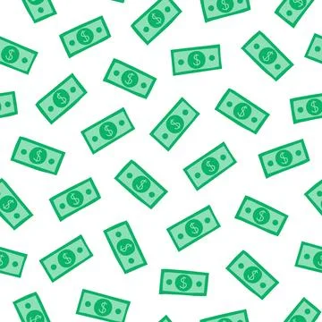 Seamless pattern with money banknotes. Illustrazione stock