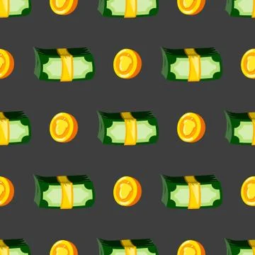 Seamless pattern with money Stock Illustration