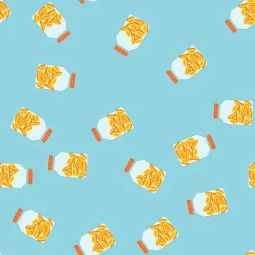 Seamless pattern moneybox coin jar cartoon vector Stock Illustration