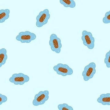 Seamless pattern monitoring smart patch cartoon vector Illustrazione stock