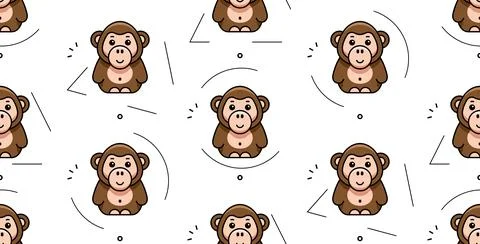 Seamless pattern with monkeys Stockillustratie