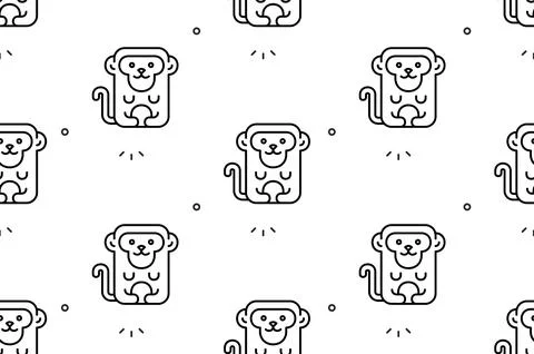 Seamless pattern with Monkeys Stockillustratie