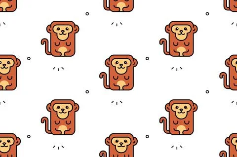 Seamless pattern with Monkeys Stockillustratie