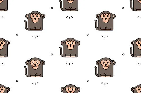Seamless pattern with Monkeys Stockillustratie