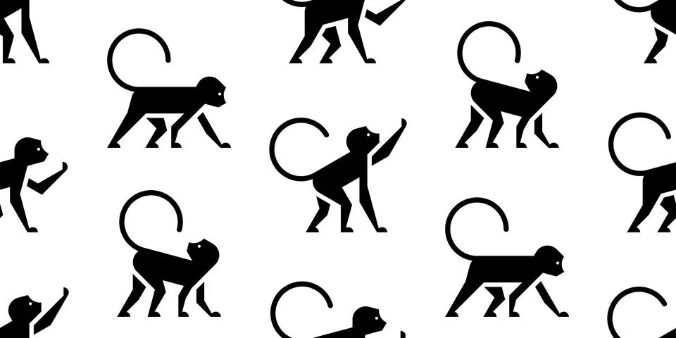 Seamless pattern with Monkeys 스톡 일러스트