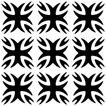 Seamless pattern. Monochromatic. Black ornament Stock Illustration