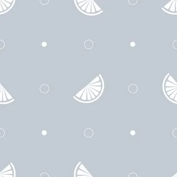 Seamless pattern with Monochrome Citrus Slices vector illustration background Stock Illustration