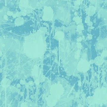 A seamless pattern with monochrome green paint splatters on background. Stock Illustration