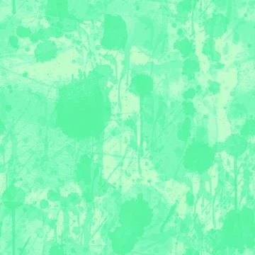 A seamless pattern with monochrome green paint splatters on background. Stock Illustration