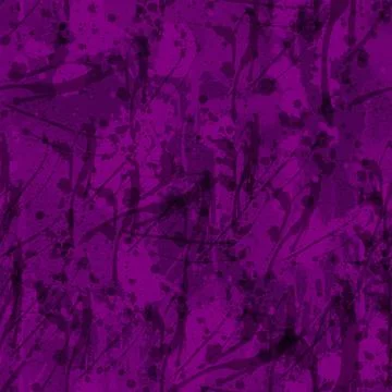 A seamless pattern with monochrome paint splatters on a violet background. Illustrazione stock