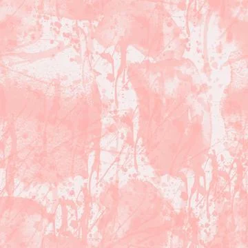A seamless pattern with monochrome paint splatters on a peach pink background Stock Illustration