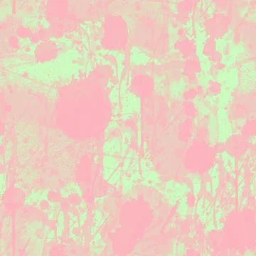 A seamless pattern with monochrome pink paint splatters on background. Illustrazione stock