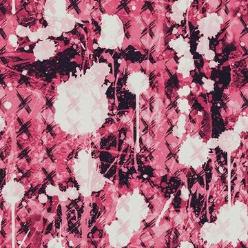 A seamless pattern with monochrome white paint splatters on a red background. Stock Illustration