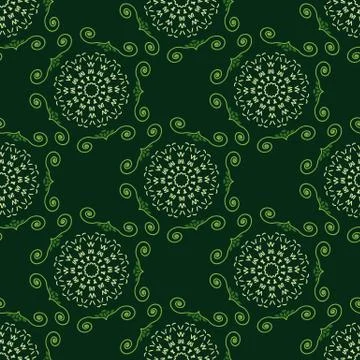 Seamless pattern with monogram spirograph Stock Illustration