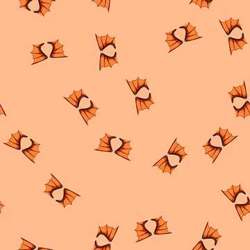 Seamless pattern monster wings dragon cartoon vector Stock Illustration