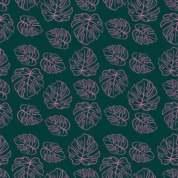 Seamless pattern with monstera leaves Stock Illustration
