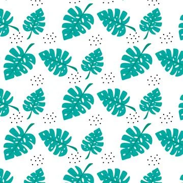 Seamless pattern with monstera leaves. Stock Illustration