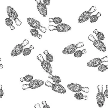 Seamless pattern morel mushroom sketch hand drawn Stock Illustration