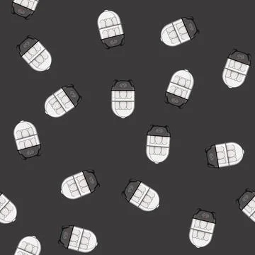 Seamless pattern morning egg cooker cartoon vector イラスト素材