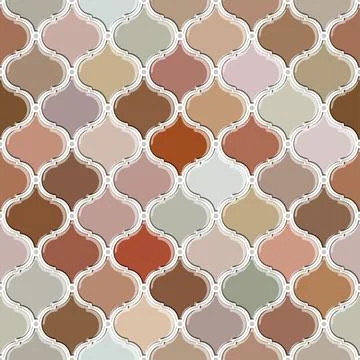 Seamless pattern of moroccan tiles in beige color Stock Illustration