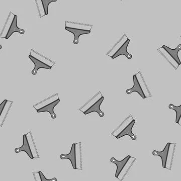 Seamless pattern mortar notched trowel cartoon vector Stock Illustration